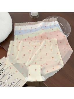 Set 10 Quần Lót Thun Lạnh Họa Tiết Quả Dâu Tây Tàng Hình, Quần chíp su thạch không vân không lộ viền 5