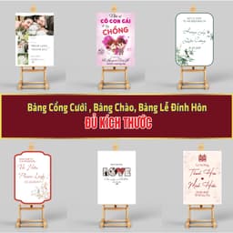 [Bảng Cổng Cưới Đủ Kích Thước 40x60,50x70,60x80] Bảng Cổng Cưới, Bảng Tên Dâu Rể, Bảng Welcome Trang Trí Đám Cưới 1