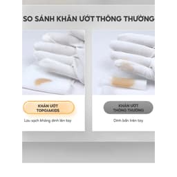 Khăn ướt TOPGIAKIDS đạt tiêu chuẩn 3K, không mùi, không cồn, không parabens - An toàn cho sức khỏe gia đình bạn. 3