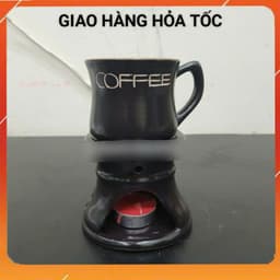 Bộ đun cafe nóng Ly cốc sứ uống cà phê và trà Bếp đốt nến giữ nhiệt hâm nóng 165ml COFFEE Glass Home 6