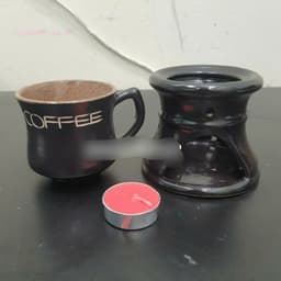 Bộ đun cafe nóng Ly cốc sứ uống cà phê và trà Bếp đốt nến giữ nhiệt hâm nóng 165ml COFFEE Glass Home 5