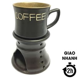 Bộ đun cafe nóng Ly cốc sứ uống cà phê và trà Bếp đốt nến giữ nhiệt hâm nóng 165ml COFFEE Glass Home 2