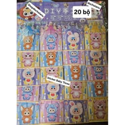 Vỉ 20 bộ Sticker Baby Three lâu đài Dán sticker Baby three dễ thương 1