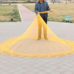 Chài Đánh Cá , Chài Dù Vàng Mắt Lưới 2cm  Chân Chì, Chân Xích Sợi Dù Thái Lan Siêu Bền 1
