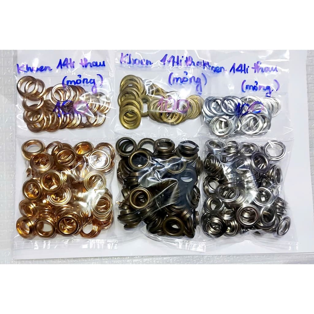 Khoen ore 14mm Khoen mắt cáo 14mm Thau không gỉ (mỏng) Khuy mắt cáo Chuyên bấm vải Phụ liệu may mặc
