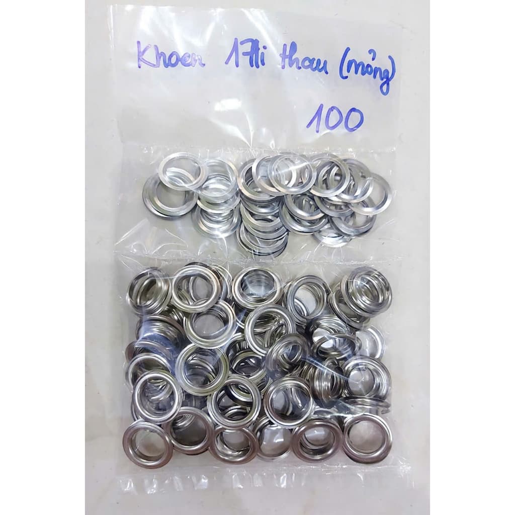 Khoen mắt cáo 17mm Khoen ore 17mm Thau không gỉ (mỏng) Khuy luồn vải Phụ liệu may mặc