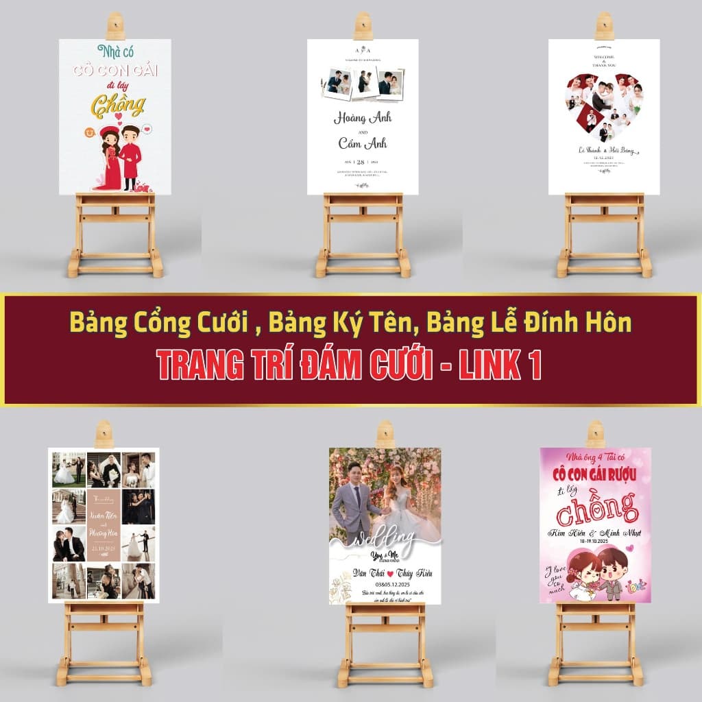 [Bảng Cổng Cưới 01] Bảng Cổng Cưới, Bảng Tên Dâu Rể, Bảng Welcome Trang Trí Đám Cưới