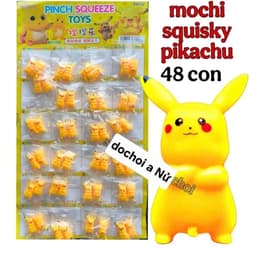 Vỉ 48 chiếc Mochi hình Pikachu dễ thương Đồ chơi bóp mềm mini PikàChu 1