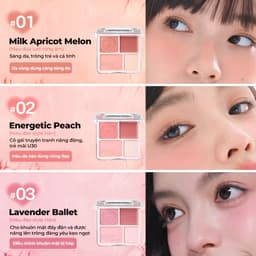 [HỎA TỐC] Phấn má Judydoll 4 ô Má hồng và bắt sáng Tự Nhiên Làm Sáng Gương mặt Cho Mọi Tone Da 9g 7