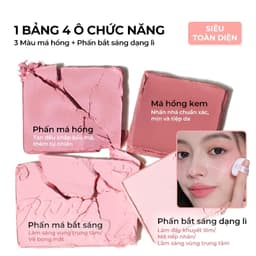 [HỎA TỐC] Phấn má Judydoll 4 ô Má hồng và bắt sáng Tự Nhiên Làm Sáng Gương mặt Cho Mọi Tone Da 9g 4