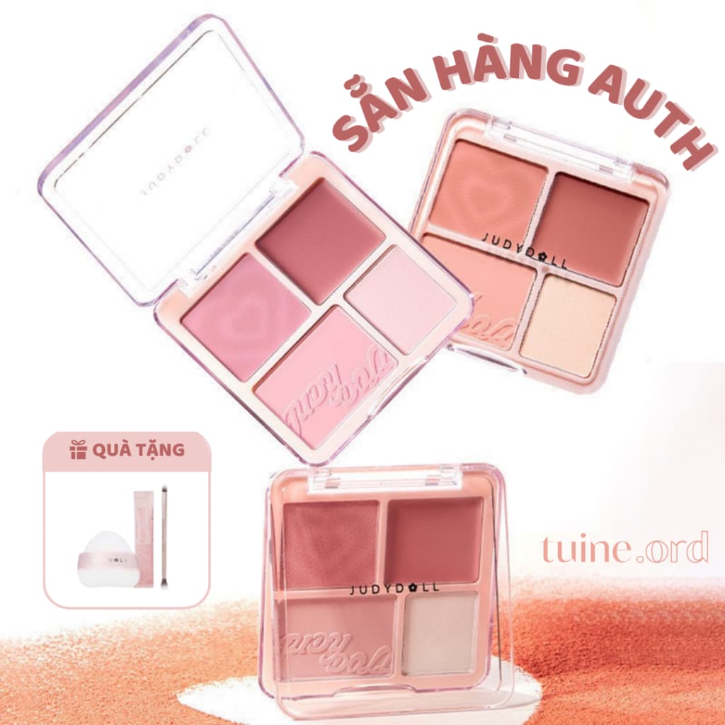 [HỎA TỐC] Phấn má Judydoll 4 ô Má hồng và bắt sáng Tự Nhiên Làm Sáng Gương mặt Cho Mọi Tone Da 9g