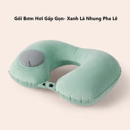 Gối chữ U kê cổ du lịch bơm hơi tự động HOKO gối bơm hơi TPU nhấn nút không cần thổi bằng miệng nhỏ gọn dễ mang theo 8