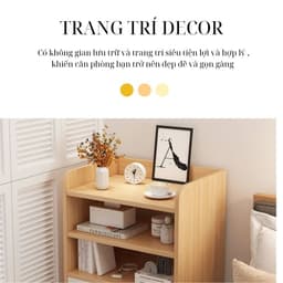 Tủ đầu giường chữ E, kệ đầu giường 2 ngăn decor, táp đầu giường có cánh gỗ MDF phủ Melamine ND86 7