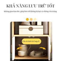 Tủ đầu giường chữ E, kệ đầu giường 2 ngăn decor, táp đầu giường có cánh gỗ MDF phủ Melamine ND86 6
