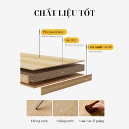 Tủ đầu giường chữ E, kệ đầu giường 2 ngăn decor, táp đầu giường có cánh gỗ MDF phủ Melamine ND86 5