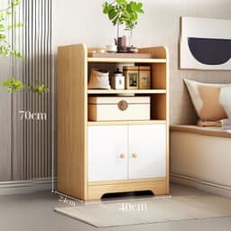 Tủ đầu giường chữ E, kệ đầu giường 2 ngăn decor, táp đầu giường có cánh gỗ MDF phủ Melamine ND86 3