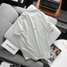 Áo thun nam cổ phối cờ pháp đơn giản form suông nhẹ vải cotton 4 chiều co giãn , áo phông nam bigsize trên 100kg -3 7