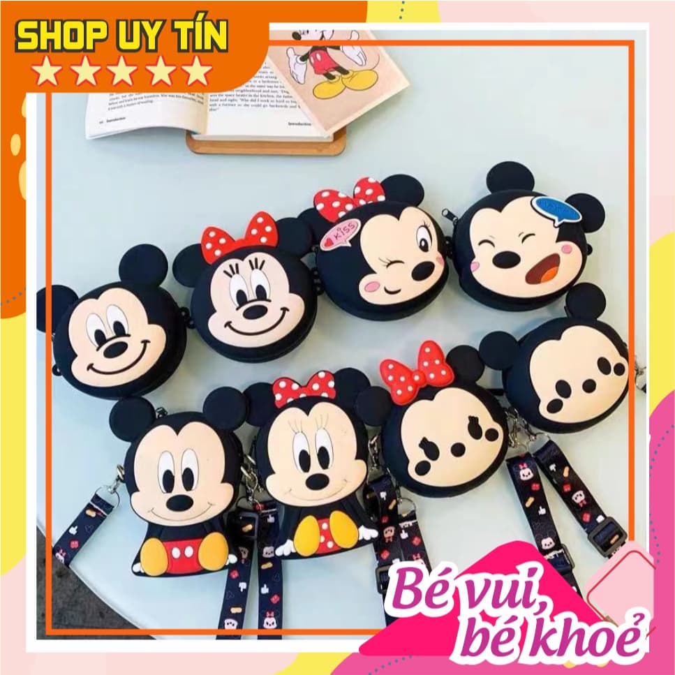 [Mới] Túi xách đeo chéo silicon hình mickey minnie thời trang dễ thương