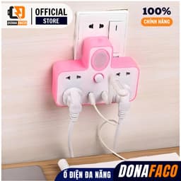 Bộ chia ổ cắm đIện 3 chấu và 2 cổng usb, 4 ổ cắm đIện tiện lợI có đèn ngủ 3