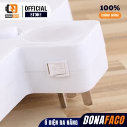 Bộ chia ổ cắm đIện 3 chấu và 2 cổng usb, 4 ổ cắm đIện tiện lợI có đèn ngủ 5
