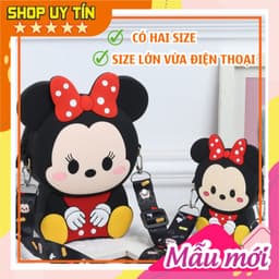[Lớn, vừa điện thoại] Túi xách đeo chéo silicon hình mickey minnie thời trang dễ thương làm quà tặng 1