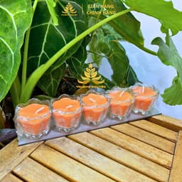 Vỉ 5 Ly Nến Bơ Hoa Mai Ngũ Sắc, Nến Bơ Dâng Phật Cúng Mụ, Cúng Thần Tài Cúng Dường An Toàn Không Khói 3