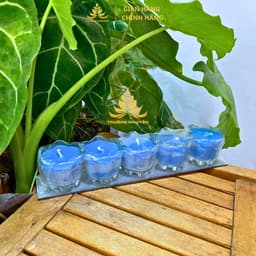 Vỉ 5 Ly Nến Bơ Hoa Mai Ngũ Sắc, Nến Bơ Dâng Phật Cúng Mụ, Cúng Thần Tài Cúng Dường An Toàn Không Khói 5