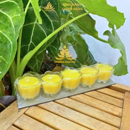 Vỉ 5 Ly Nến Bơ Hoa Mai Ngũ Sắc, Nến Bơ Dâng Phật Cúng Mụ, Cúng Thần Tài Cúng Dường An Toàn Không Khói 6