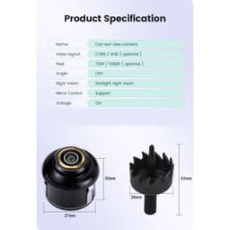 Camera cập lề loại khoan gương độ phân giải AHD1080P/CVBS dùng cho màn hình android,DVD,LCD 2