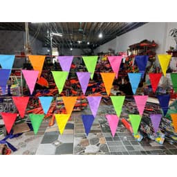 Cờ Dây Tam Giác Dây Trang Trí Cờ Đuôi Nheo 30 Lá Làm Bằng Vải Đẹp Trang Trí Tết, Lễ Hội, Ngoài Trời 9