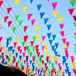 Cờ Dây Tam Giác Dây Trang Trí Cờ Đuôi Nheo 30 Lá Làm Bằng Vải Đẹp Trang Trí Tết, Lễ Hội, Ngoài Trời 1