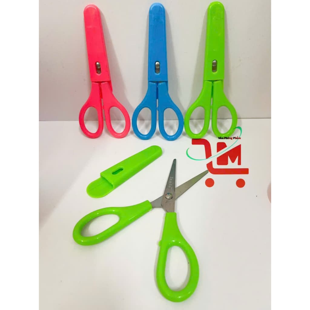 Combo 2 Cây Kéo Cắt Giấy Xuân Bo, Kéo Có Nắp Nhựa, Dùng Cắt Thủ Công, Giấy, Bén, Dễ Sử Dụng,Dùng Cho Học Sinh Các Cấp