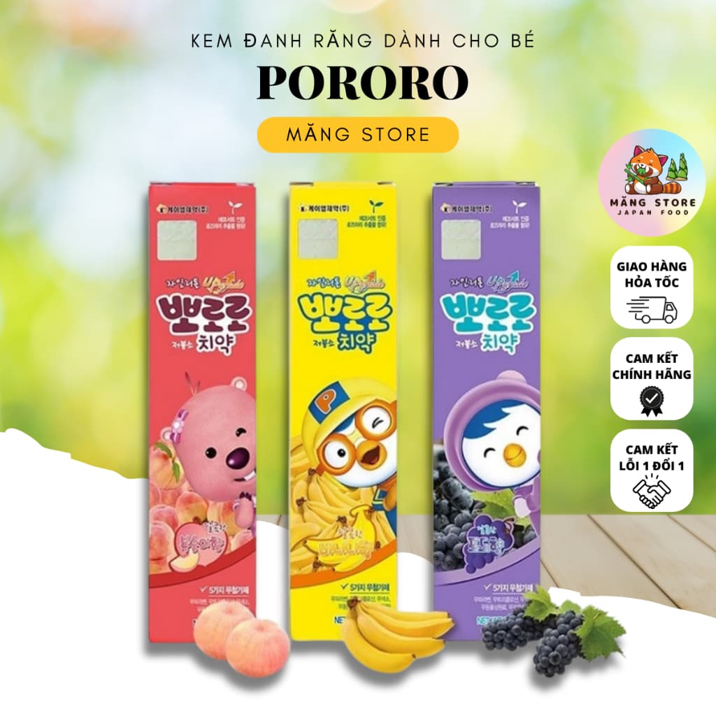 [Date 2028] Kem Đánh Răng Pororo Mẫu Mới Nội Địa Hàn +20g