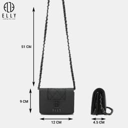 [Tặng hộp 20.10] Ví nữ ELLY EV98 da thật cao cấp ví cầm tay đeo chéo đeo vai mini chính hãng 3