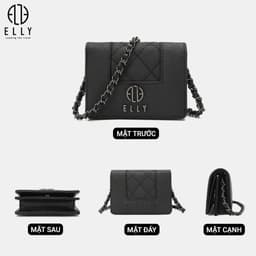 [Tặng hộp 20.10] Ví nữ ELLY EV98 da thật cao cấp ví cầm tay đeo chéo đeo vai mini chính hãng 4