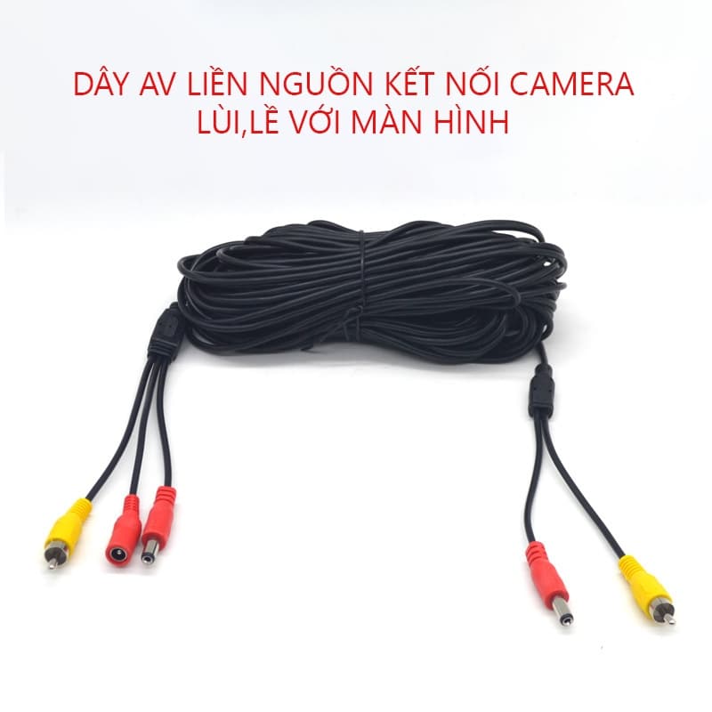 Dây AV liền nguồn kết nối camera lùi với màn hình mà không cần đấu nối điện từ xe