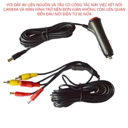 Dây AV liền nguồn kết nối camera lùi với màn hình mà không cần đấu nối điện từ xe 3