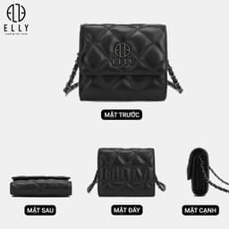 [Tặng hộp 20.10] Ví nữ cao cấp da thật ELLY EV95 ví cầm tay đựng thẻ tiền chính hãng 5