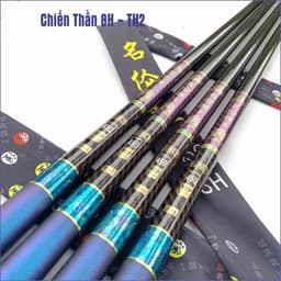 Cần Câu Tay , Cần Câu Đài Chiến Thần 8H Chuyên Săn Hàng Chất Liệu Carbon Xoắn Tặng Kèm Ngọn 3