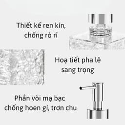 Chai Chiết Dầu Gội Sữa Tắm, Bình Đựng Nước Rửa Tay Vân Kim Cương Sang Trọng Nhỏ Gọn 300 - 400ml 6
