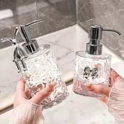 Chai Chiết Dầu Gội Sữa Tắm, Bình Đựng Nước Rửa Tay Vân Kim Cương Sang Trọng Nhỏ Gọn 300 - 400ml 2
