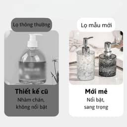 Chai Chiết Dầu Gội Sữa Tắm, Bình Đựng Nước Rửa Tay Vân Kim Cương Sang Trọng Nhỏ Gọn 300 - 400ml 5