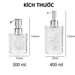 Chai Chiết Dầu Gội Sữa Tắm, Bình Đựng Nước Rửa Tay Vân Kim Cương Sang Trọng Nhỏ Gọn 300 - 400ml 9