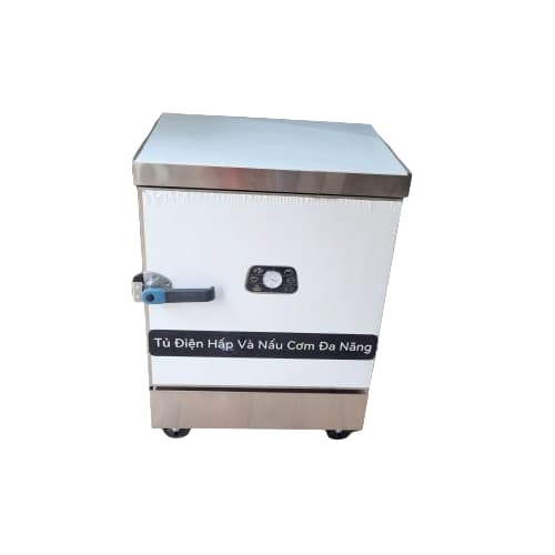 Tủ hấp cho cơm, giò chả, xúc xích 6-12 khay, tiện lợi và nhanh chóng.