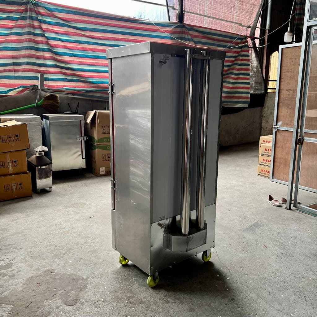 "Tủ hấp cơm công nghiệp 8 khay sử dụng gas hiệu quả cao"