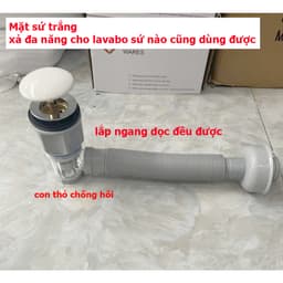 Bộ xả lavabo Xi phông chậu rửa mặt X09, bộ xả lavabo xả chậu rửa mặt xả ruột gà 8