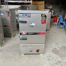 Tủ hấp gas 8 khay chuyên dùng hấp cơm, gà muối, giò chả, xúc xích hiệu quả. 4