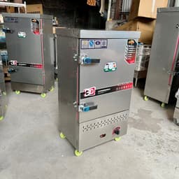 Tủ hấp gas 8 khay chuyên dùng hấp cơm, gà muối, giò chả, xúc xích hiệu quả. 5