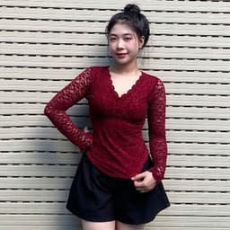 Áo Thun Nữ Bigsize Tay Dài Ren Lưới 2 Lớp Cổ Bèo Ôm Body Co Giãn Mềm Mịn Xinh Xắn LIMO MS353 9
