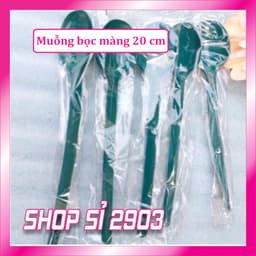 [Bịch 100 cái] Muỗng nhựa bọc màng từng cái 15cm /20cm 2